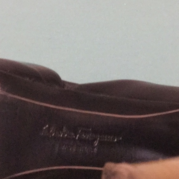 Ferragamo open toe black patent pumps size 7.5 - Picture 8 of 9